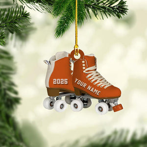 Personalized Roller Skate, Roller Derby Christmas Light Car Ornament, Love Roller Skate Christmas Ornament, Xmas Hanging Ornament 2d Flat