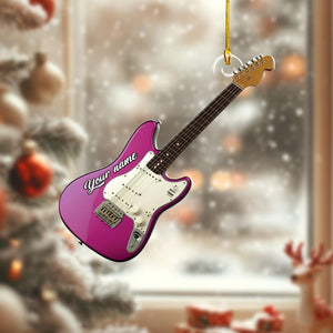 Custom Guitar Christmas Ornament 2025, Christmas Guitar Player Ornament, Gift for Guitar Players, Guitar Player Gift, Gift For Guitar Lovers