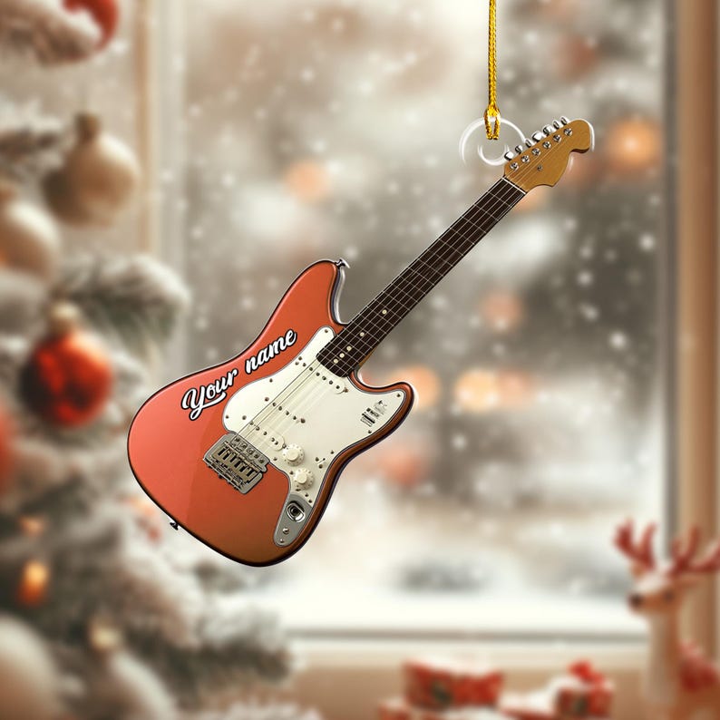 Custom Guitar Christmas Ornament 2025, Christmas Guitar Player Ornament, Gift for Guitar Players, Guitar Player Gift, Gift For Guitar Lovers