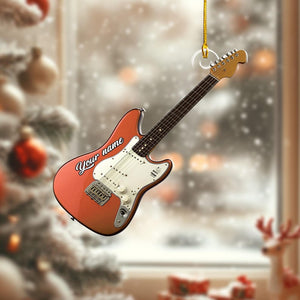 Custom Guitar Christmas Ornament 2025, Christmas Guitar Player Ornament, Gift for Guitar Players, Guitar Player Gift, Gift For Guitar Lovers