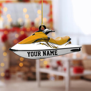 Custom Jet Boat Ski Christmas Ornament, Skiing Jet Boat Christmas Tree Ornament, Personal water craft Boat, Jet Boat Ski Ornament Decor