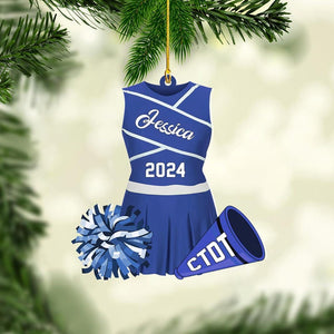 Custom Cheerleader Ornament, Personalized Cheerleading Pom pom Girl Christmas Ornaments, Blue Cheerleader Ornament,Customized Xmas Gift 2025