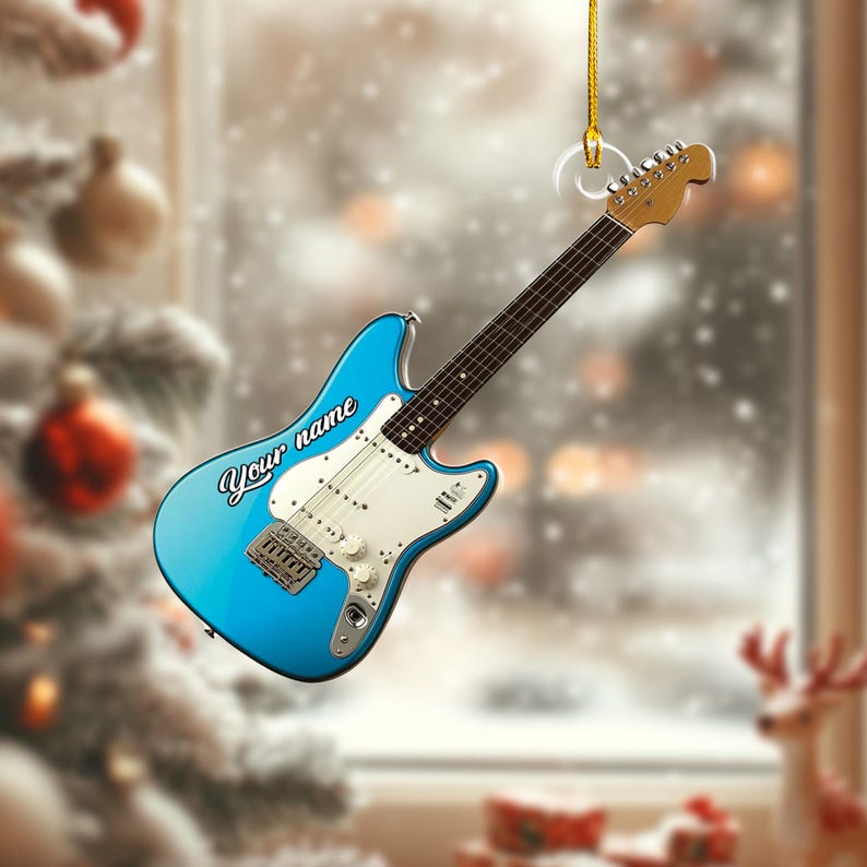 Custom Guitar Christmas Ornament 2025, Christmas Guitar Player Ornament, Gift for Guitar Players, Guitar Player Gift, Gift For Guitar Lovers