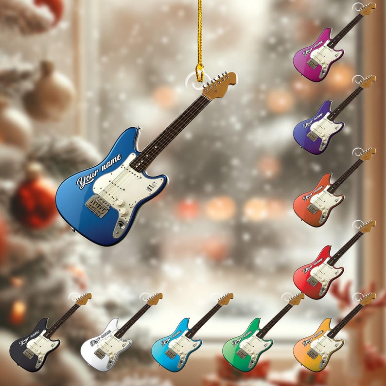 Custom Guitar Christmas Ornament 2025, Christmas Guitar Player Ornament, Gift for Guitar Players, Guitar Player Gift, Gift For Guitar Lovers