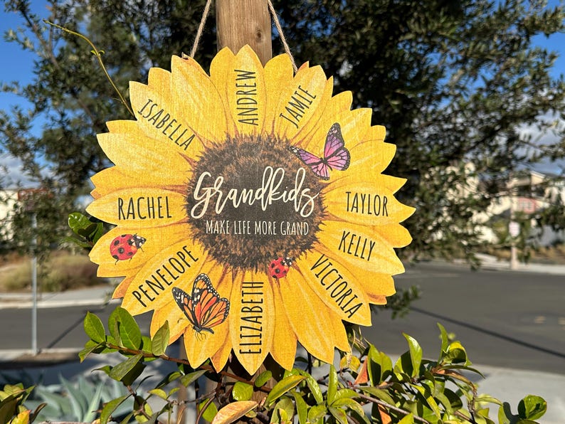 Personalized Grandmas Garden Flower Gift for Housewarming Gifts, Custom Flower Home Decoration Gift For New Home Gift, Grandma Gift Flower