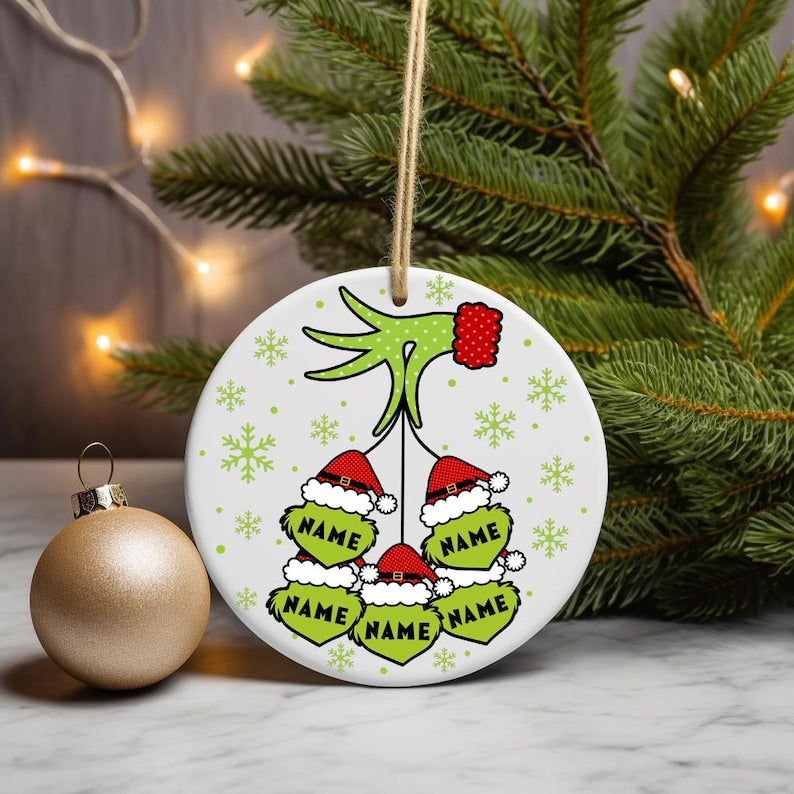 Personalized Family Christmas Ornament, Custom Family Members Ornament Christmas Tree Decoration