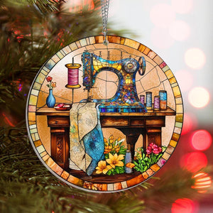 Acrylic Sewing Machine Suncatcher Window Hanging, Sewing Room Decor, Quilting Gift for Sewing Lovers, Sewing Window Hanging, Sewing Ornament