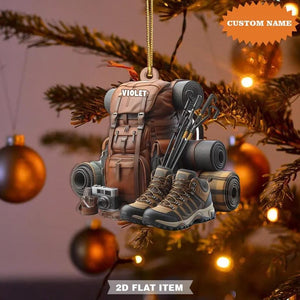 Personalized Hiking Bag Ornaments, Hiking Christmas Ornament, Camping Lover Gift, Car Hanging, Gift For Hiking Lover, Christmas Camping