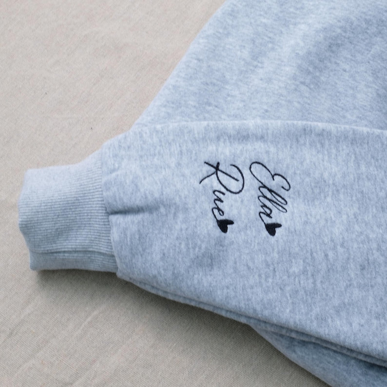 Custom Dance Mom Embroidered Sweatshirt, Personalized Dancer Name on Sleeve, Gift for Dance Mama, Dancing Crewneck for Mothers Day, Mom Gift