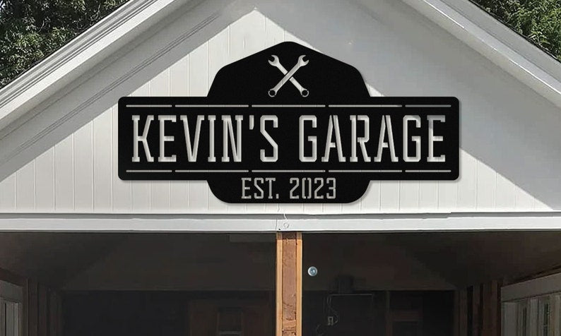 Custom Garage Sign, Personalized Garage Signs, Metal Garage Signs, Garage Hanging sign, Father s Day Gift, Wall Art For Dad, Gift With Name,