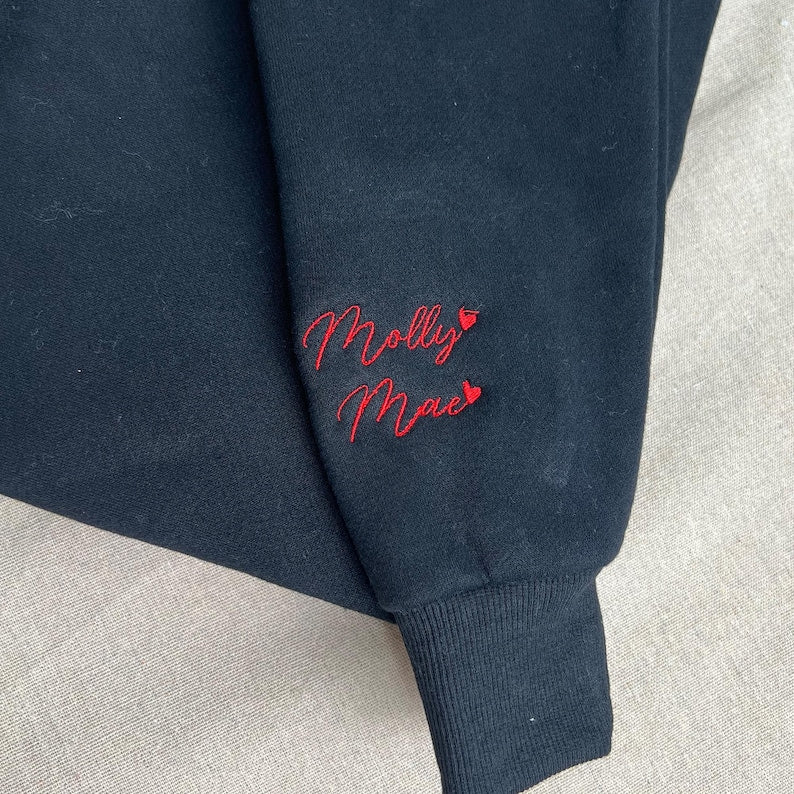 Custom Dance Mom Embroidered Sweatshirt, Personalized Dancer Name on Sleeve, Gift for Dance Mama, Dancing Crewneck for Mothers Day, Mom Gift