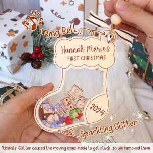 Personalized Baby's First Christmas Ornament: Shakeable Acrylic Keepsake