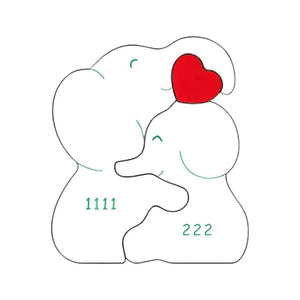 Personalised Wooden Elephant Family Puzzle - Wooden Family Decor - Elephant Keepsakes - Elephant Gift - Elephant Family Puzzle Figurines
