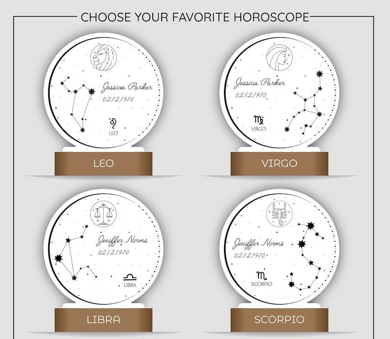 Personalized Zodiac Night Light: Custom Astrology Gift