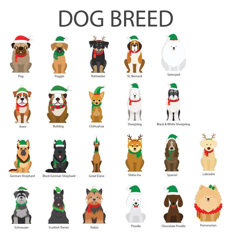 Personalized Dog Stocking, Dog Custom Breed Christmas Stocking, Puppy Stocking, New Dog Christmas Gift, Christmas Gift