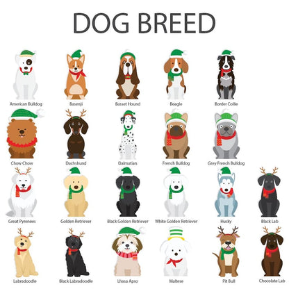 Personalized Dog Stocking, Dog Custom Breed Christmas Stocking, Puppy Stocking, New Dog Christmas Gift, Christmas Gift
