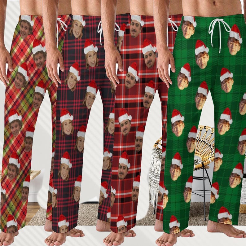Custom Pajama Pants Photo Print Long Pajama Pants for Women/Mens/grandpa/dog lover,Custom Family Pjs Bottom Christmas Gift for family party