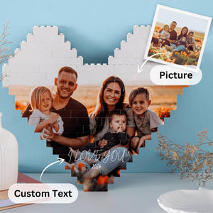 Heart Shaped Anniversary Gift Photo Building Block, Personalized Picture Building Block, Wedding, Gifts for Him, Gifts for Her