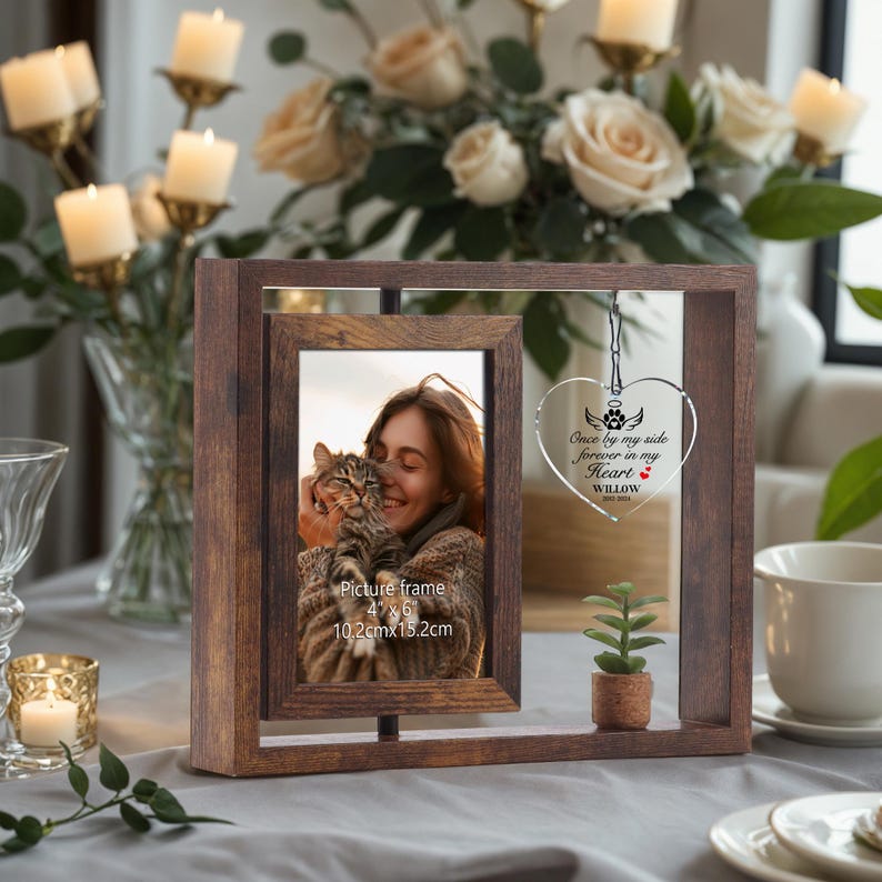 Cat Memorial Gift, Personalized Pet Memorial Frame, Pet Loss Gifts, Custom Cat Dog Loss Gift, Pet Bereavement Gift, Pet Loss Frame