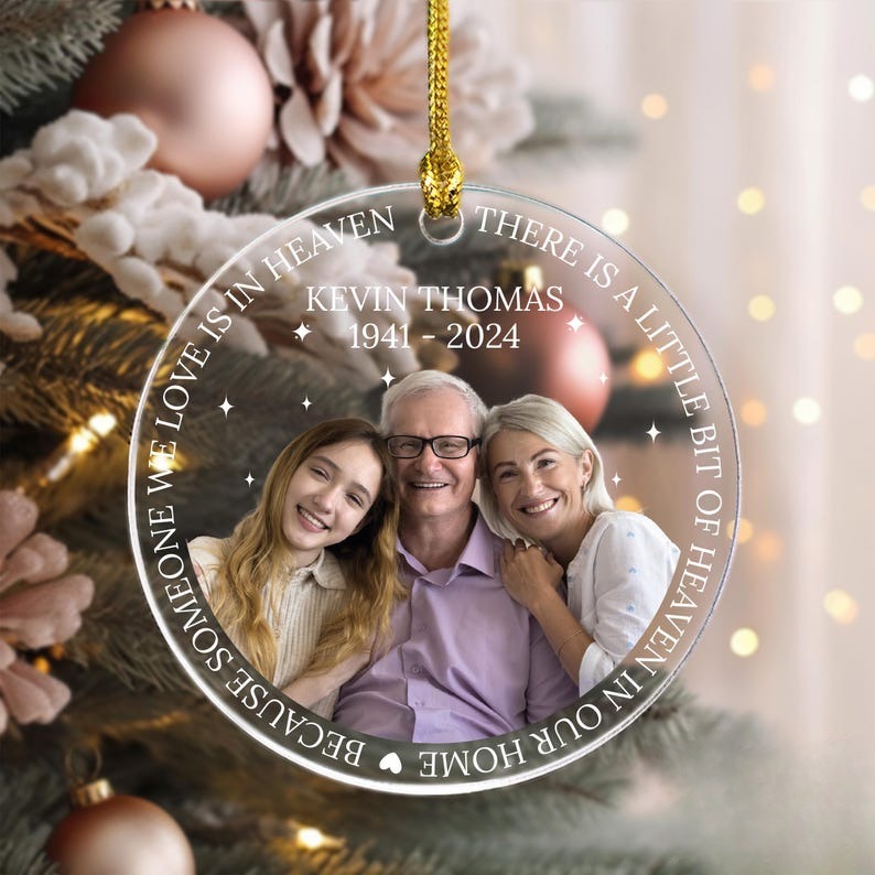 Family Memorial Picture Ornament, Christmas Photo Ornament, Memorial Ornament, Holiday Ornament, Family Keepsake, Family Memorial Gift