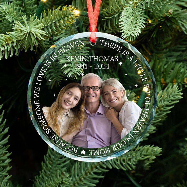 Family Memorial Picture Ornament, Christmas Photo Ornament, Memorial Ornament, Holiday Ornament, Family Keepsake, Family Memorial Gift