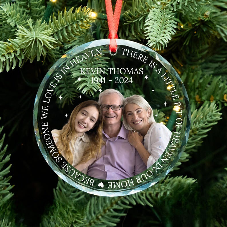 Family Memorial Picture Ornament, Christmas Photo Ornament, Memorial Ornament, Holiday Ornament, Family Keepsake, Family Memorial Gift