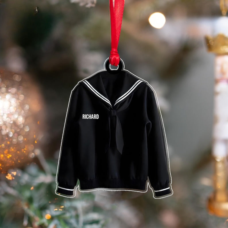 Personalized Sailor Uniform Christmas Ornament: Navy Military Gift