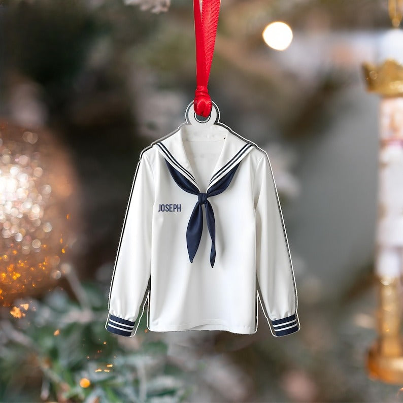 Personalized Sailor Uniform Christmas Ornament: Navy Military Gift