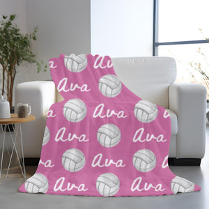 Personalized Volleyball Blanket: Sports Gift, Custom Name Blanket, Multiple Sizes & Styles - Gift for Volleyball Players Coaches Mom, Senior Gift