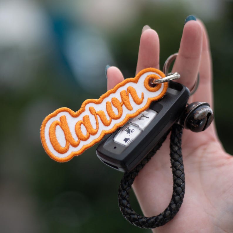 Personalized Name Embroidered Keychain, Personalized Keychain, Embroidered Name Keychain, Backpack Tag, Name Tag Keychain, Custom Name Tag