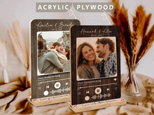 Personalized Song Plaque Valentines Gift For Couple Gift, Custom Album Cover Art Anniversary Gift For Boyfriend, Acrylic Music Plaque Gift