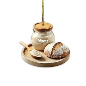 Personalized Sourdough Christmas Ornament, Sourdough Starter Ornament, Sourdough Era Ornament, Baking Ornament Gift, Baker Gift
