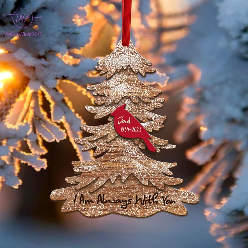 Personalized Memorial Christmas Ornament, In Loving Memory, Loss of Loved, Memorial Day Ornament, Mom Dad, Remembrance Gifts, Sympathy Gift