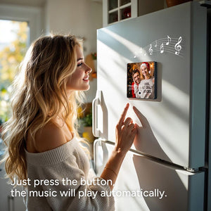 Custom Music Fridge Magnet, Personalized Photo & Music Fridge Magnet, Play Whole Song Music Box, Anniversary Gift for Him, Father's Day Gift