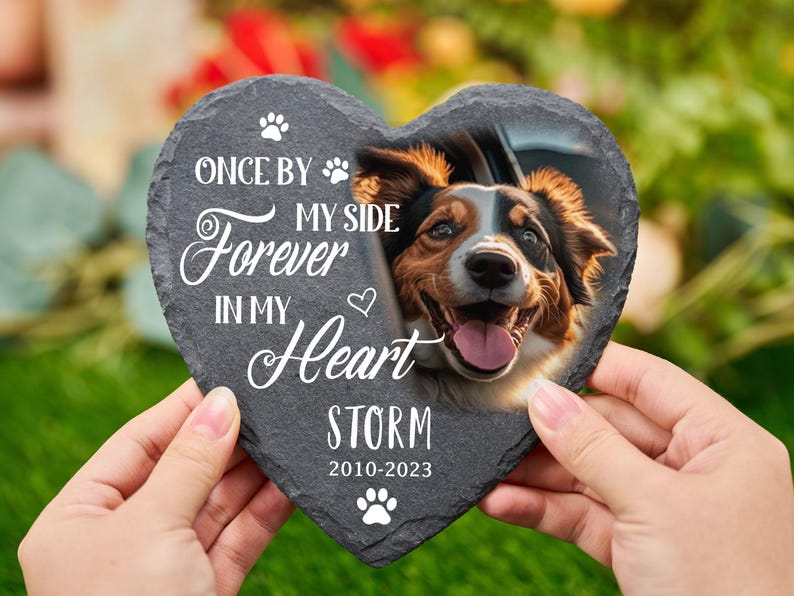 Personalized Pet Dog Memorial Stone with Photo, Pet Grave Marker,Pet Headstone Custom,Dog Memorial Stone,Garden Memorial Stone