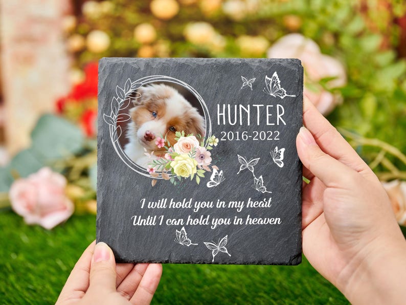Personalized Pet Dog Memorial Stone with Photo, Pet Grave Marker,Pet Headstone Custom,Dog Memorial Stone,Garden Memorial Stone