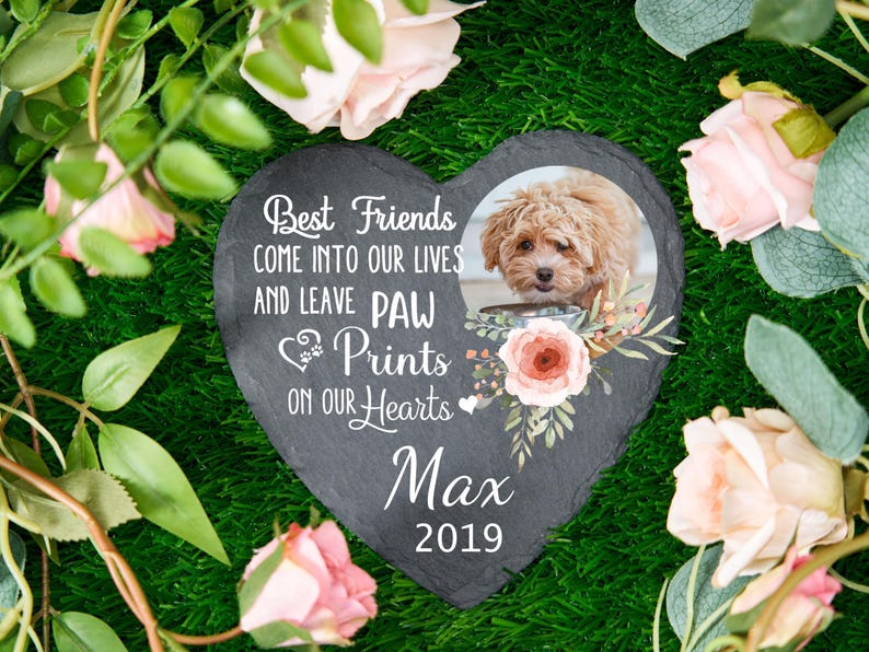 Personalized Pet Dog Memorial Stone with Photo, Pet Grave Marker,Pet Headstone Custom,Dog Memorial Stone,Garden Memorial Stone
