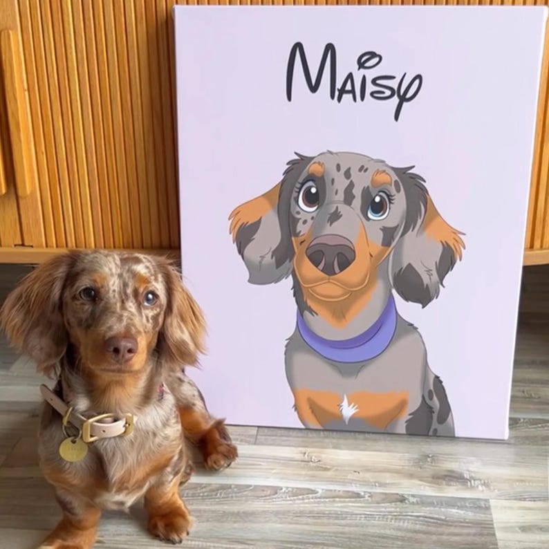 Custom Cartoon Pet Portrait | Cat, Dog, Horse, Rabbit Portrait From Photo | Cartoon Style | Custom Gift | Digital Prints | Illustration Art