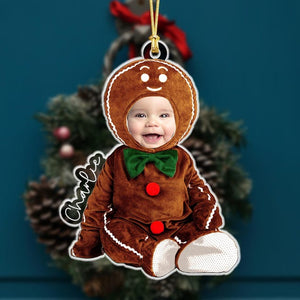 Personalized Face Baby Ornament, Custom Baby Photo Ornament, Babys Photo First Christmas Ornament, Kids In Christmas Costume, Xmas Decors