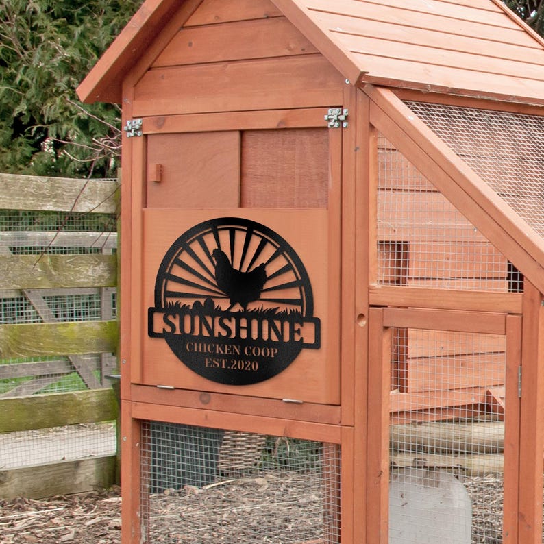 Custom Chicken Sign, Personalized Chicken Farm Sign, Metal Farm Sign, Custom Metal Chicken Coop Sign, Personalized Metal Chicken Art