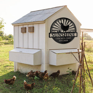 Custom Chicken Sign, Personalized Chicken Farm Sign, Metal Farm Sign, Custom Metal Chicken Coop Sign, Personalized Metal Chicken Art