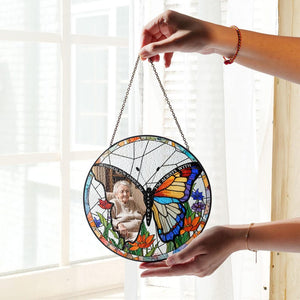 Memorial Butterflies Glass Art Suncatcher, Butterfly Lovers Gift, Butterfly Window Hangings, Flower Suncatcher, Wall Hanging Ornament, Home