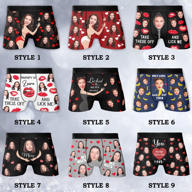 Custom Face Boxers for Husband, Personalized Face Underwear, Boxers with Face, Funny Underwear With Face, Valentine Gifts For Him/Husband