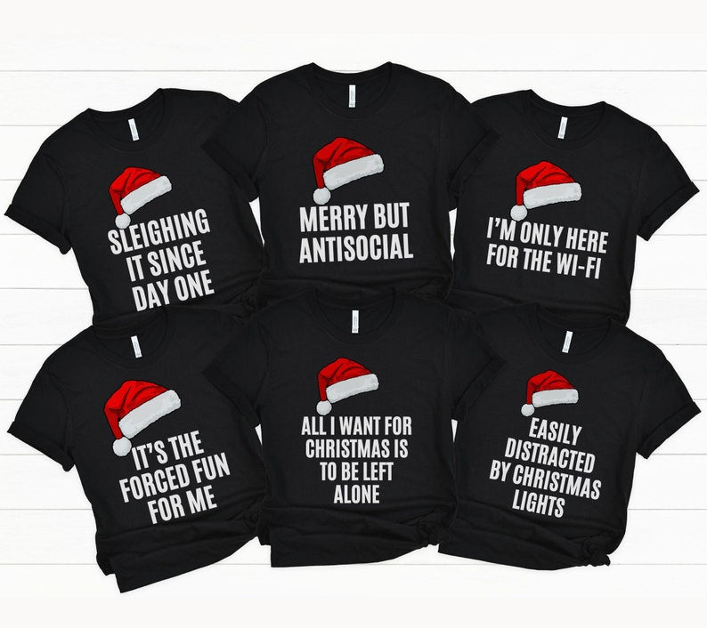 Santa Family Chistimas Pajamas Sarcastic Matching Family Pajamas Christmas Matching Family Pyjamas Snarky Holiday Pajamas Group Matching PJs
