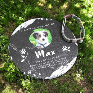 Personalized Custom Dog Cat Memorial Headstone, Waterproof Pet Cemetery Marker with Photo Plaque, Outdoor Garden Stepping Stone