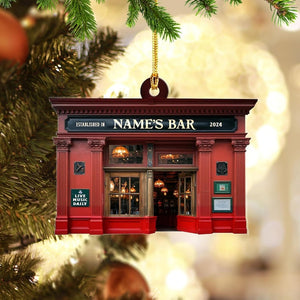 Personalized Pub Christmas FLAT 2D Ornament,Custom Pub Decor,Irish Pub Christmas Ornament,Bar Ornaments,Beverage Ornament,Cocktail Ornaments