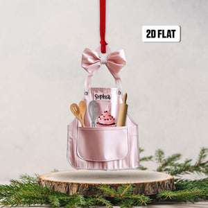 Personalized Baker Ornament, Baking Christmas 2D Flat Acrylic Ornament Not 3D, Baking Apron Ornament, Cooking Baking Gift, Baking Lover Gift