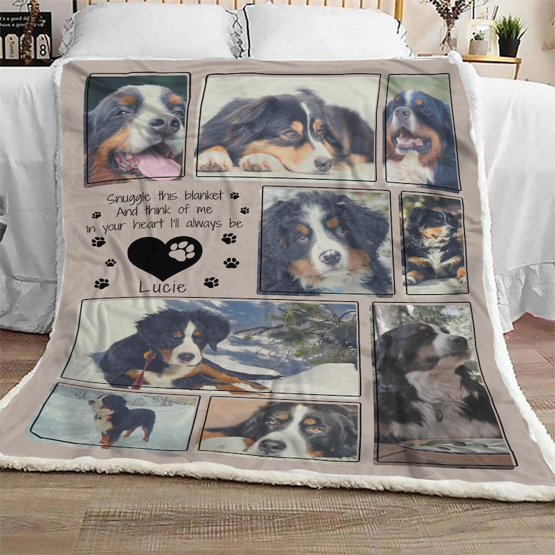 Personalized Dog Photo Blanket, Custom Dog Memorial Gift, Pet Sympathy Gift, Memorial Keepsake Gift, Loss Of Dog Gift, Gift For Dog Lovers