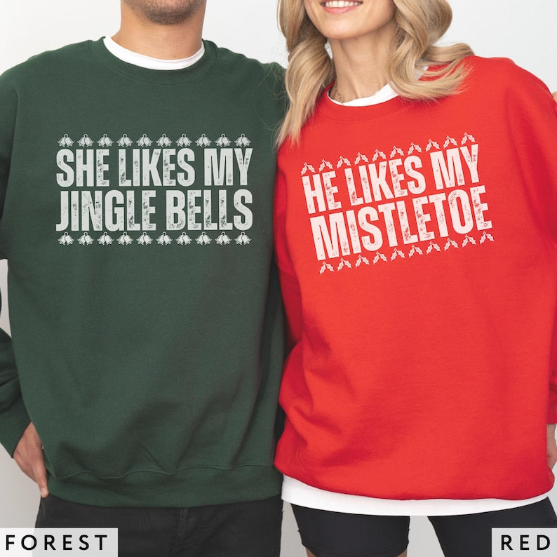 Ugly Christmas Sweater Couple Funny Matching Holiday Sweatshirt for Couple Christmas Party Shirt Funny Christmas Gift Matching Tshirt Couple