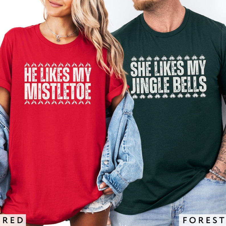 Ugly Christmas Sweater Couple Funny Matching Holiday Sweatshirt for Couple Christmas Party Shirt Funny Christmas Gift Matching Tshirt Couple